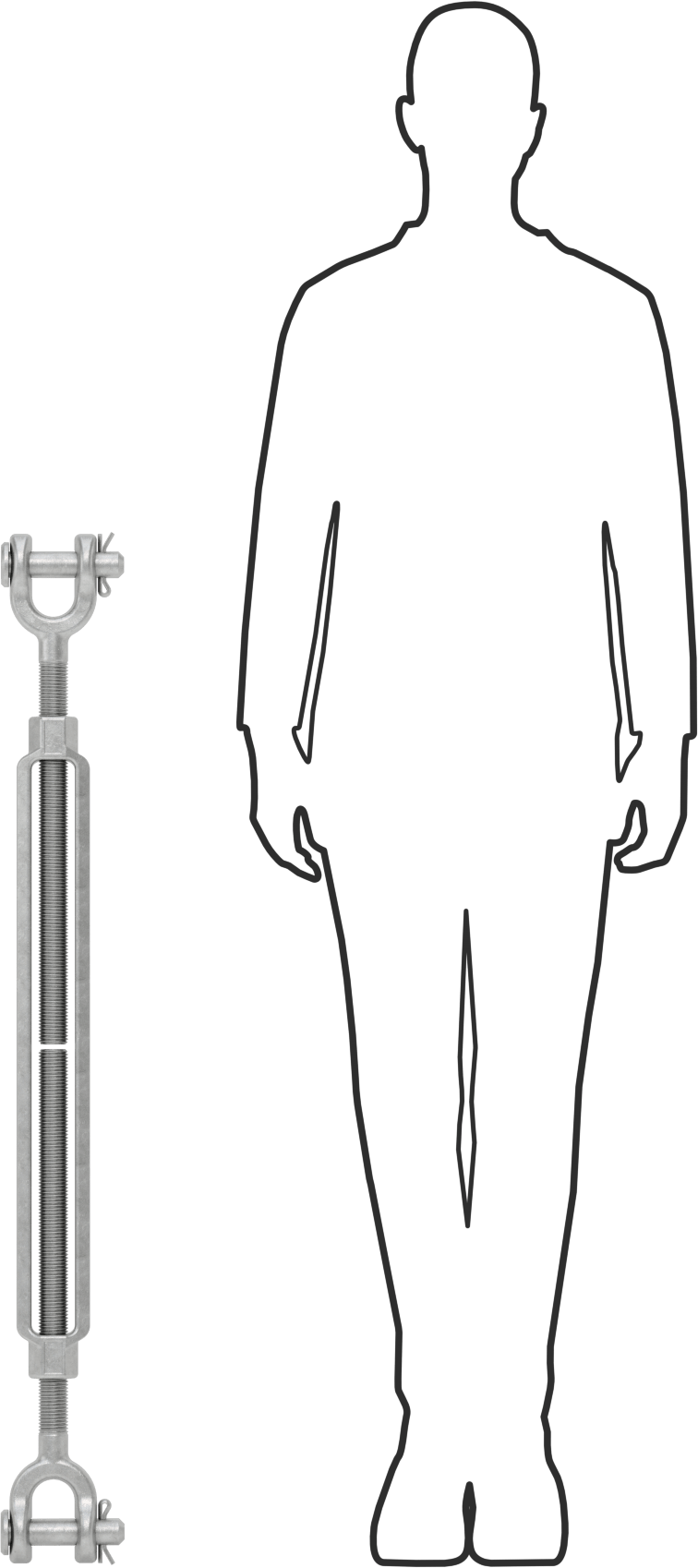Kaldırma için Çatal-Çatal Gerdirme, 15200 lb. Kapasite, 44-1/4" Geri Çekilmiş Uzunluk