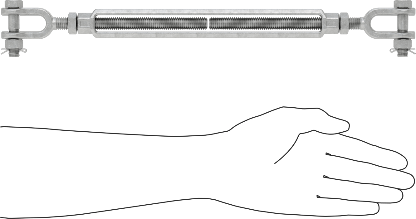 Kaldırma için Çatal-Çatal Gerdirme, 2200 lb. kapasite, 16-1/2" Geri Çekilmiş Uzunluk