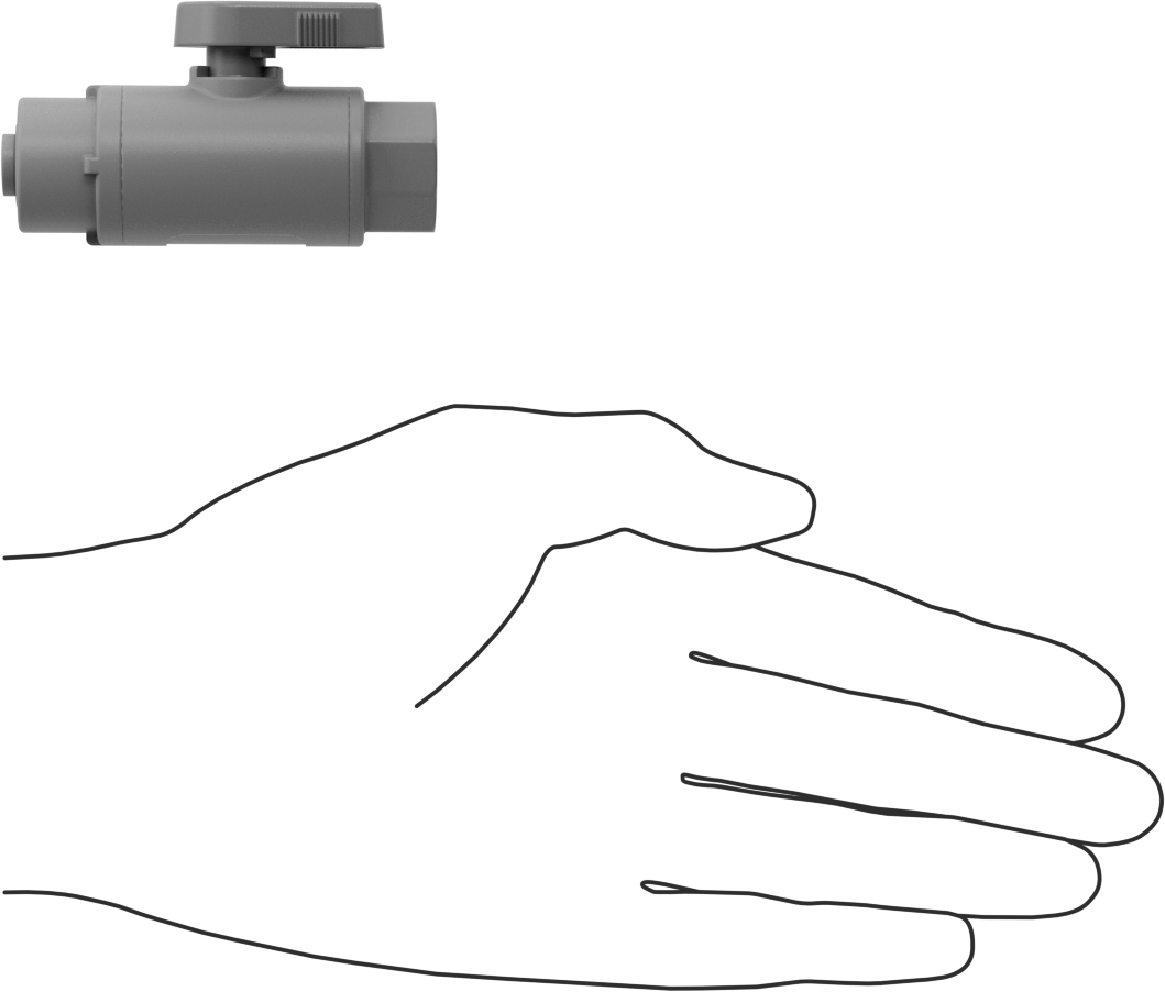 İçme Suyu için Açma/Kapama Vanası, PVC, 1/4 NPT Dişi x 1/4" Boru Dış Çapı için Push-to-Connect
