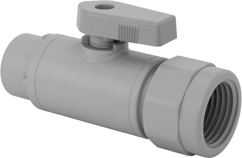 İçme Suyu için Açma/Kapama Vanası, PVC, 1/2 NPT Dişi x 1/4" Dış Çaplı Tüp için Push-to-Connect