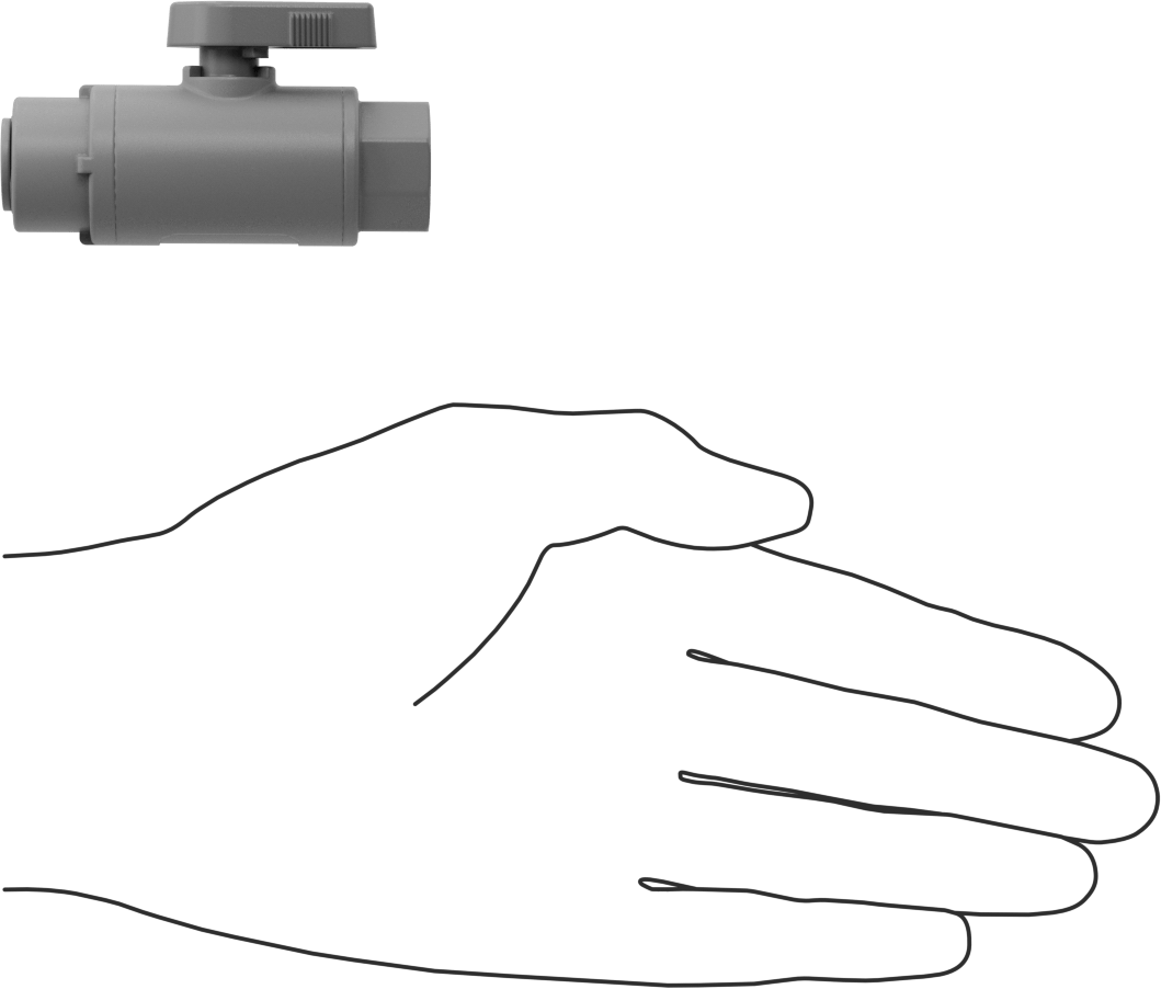 İçme Suyu için Açma/Kapama Vanası, PVC, 1/4 NPT Dişi x 3/8" Boru Dış Çapı Push-to-Connect