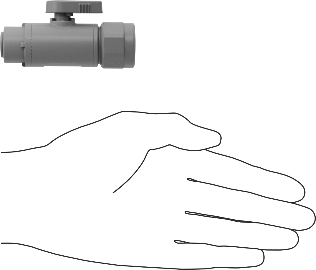 İçme Suyu için Açma/Kapama Vanası, PVC, 1/2 NPT Dişi x 3/8" Boru Dış Çapı Push-to-Connect
