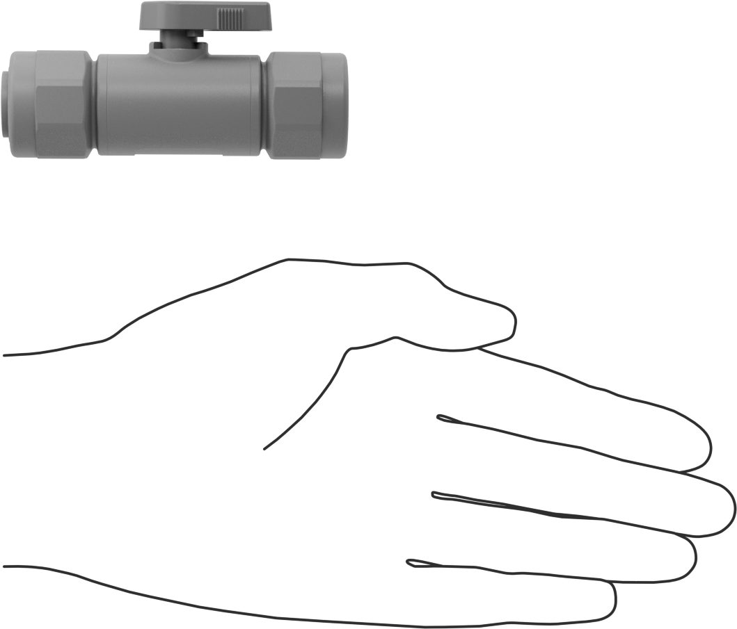 İçme Suyu için Açma/Kapama Vanası, PVC, 1/2 NPT Dişi x 1/2" Boru Dış Çapı Push-to-Connect