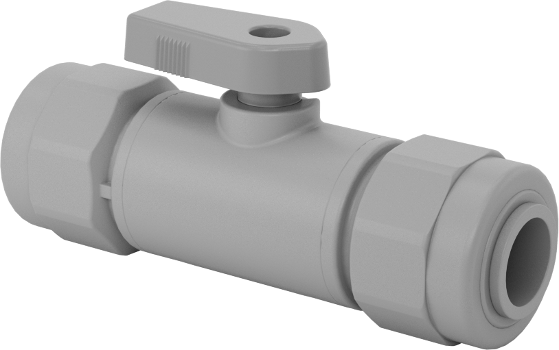 İçme Suyu için Açma/Kapama Vanası, PVC, 1/2 NPT Dişi x 1/2" Boru Dış Çapı Push-to-Connect