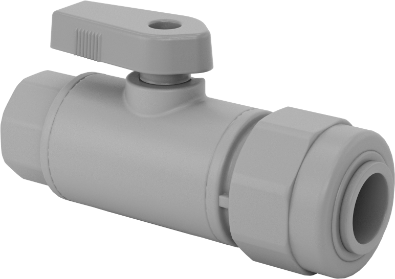 İçme Suyu için Açma/Kapama Vanası, PVC, 1/4 NPT Dişi x 1/2" Boru Dış Çapı Push-to-Connect