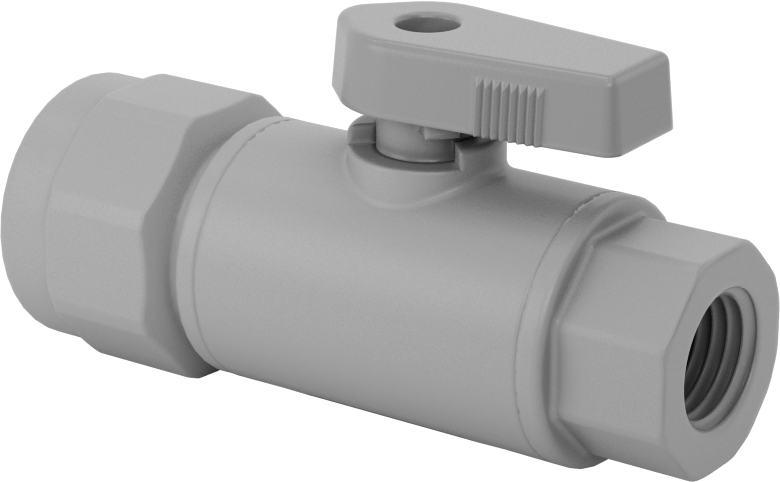 İçme Suyu için Açma/Kapama Vanası, PVC, 1/4 NPT Dişi x 1/2" Boru Dış Çapı Push-to-Connect