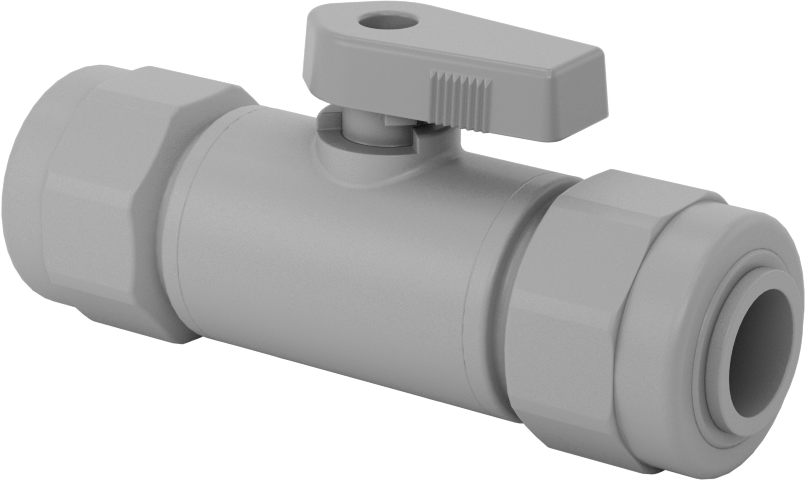 İçme Suyu için Açma/Kapama Vanası, PVC, 1/2" Boru Dış Çapı için, Bas-Bağlan, 3-1/2" Uzunluk