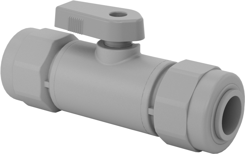 İçme Suyu için Açma/Kapama Vanası, PVC, 1/2" Boru Dış Çapı için, Bas-Bağlan, 3-1/2" Uzunluk