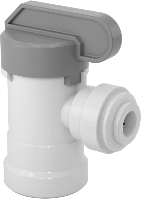 İçme Suyu için Açma/Kapama Vanası, Dirsek, Polipropilen, 1/4" NPTF Dişi, 1/4" Boru Push-Connect