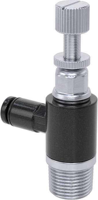 Dirsek Hava Akış Kontrol Vanası, Naylon Gövde, 1/8 NPT Giriş x 1/8" Push-Connect Çıkış