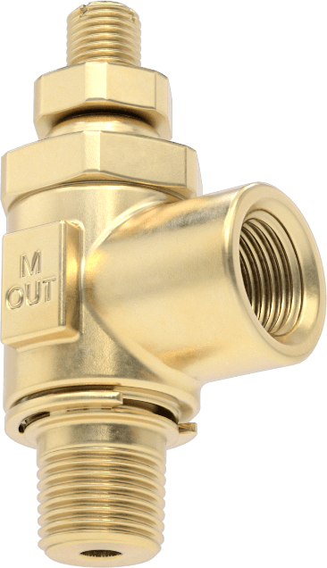 Dirsek Hava Akış Kontrol Vanası, Pirinç 1/8 NPT Erkek Giriş x 1/8 NPT Dişi Çıkış