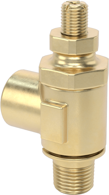 Dirsek Hava Akış Kontrol Vanası, Pirinç 1/8 NPT Erkek Giriş x 1/8 NPT Dişi Çıkış