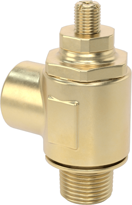 Dirsek Hava Akış Kontrol Vanası, Pirinç 3/8 NPT Erkek Giriş x 3/8 NPT Dişi Çıkış