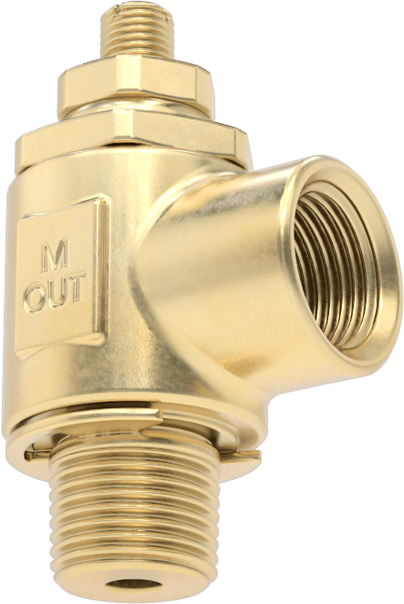 Dirsek Hava Akış Kontrol Vanası, Pirinç 3/8 NPT Erkek Giriş x 3/8 NPT Dişi Çıkış