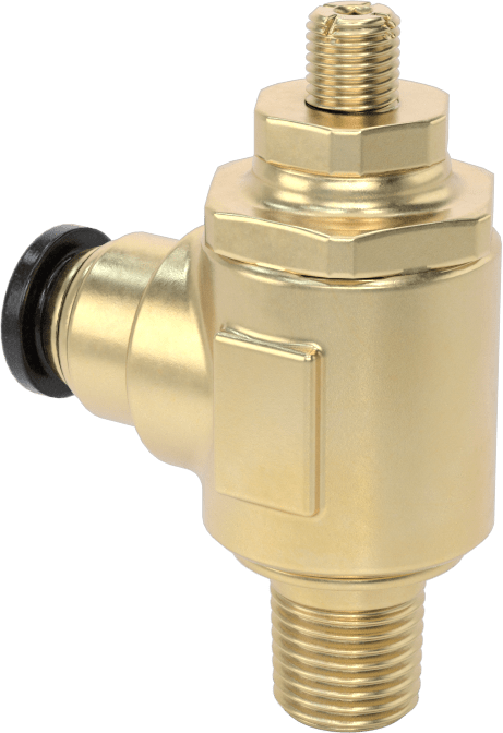 Dirsek Hava Akış Kontrol Vanası, Pirinç 1/4 NPT Giriş x 3/8 inç Push-Connect Çıkış