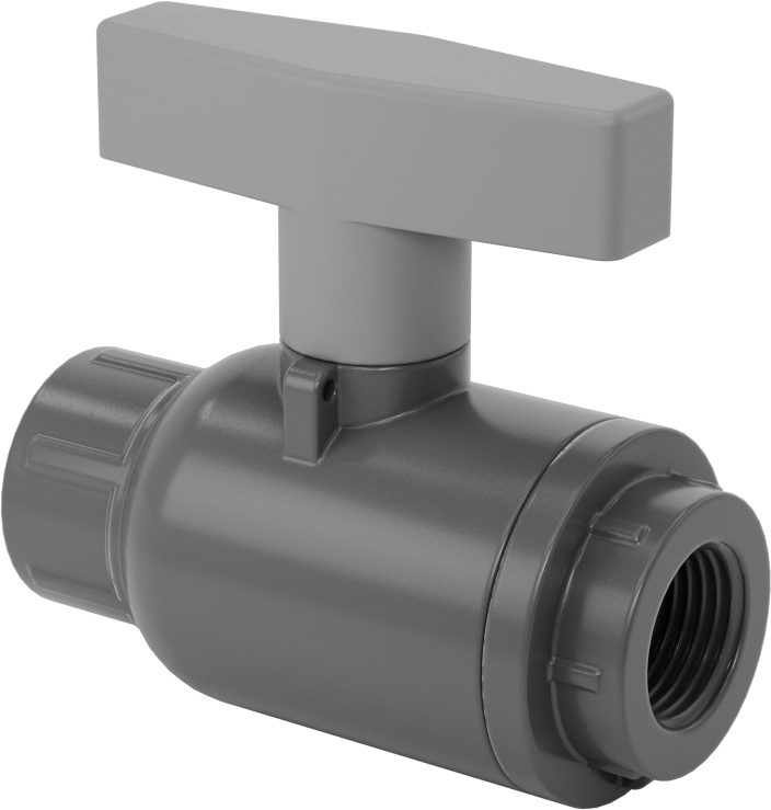 İçme Suyu için PVC Açma/Kapama Vanası, PTFE Yuvası, 1/2 NPT Dişi