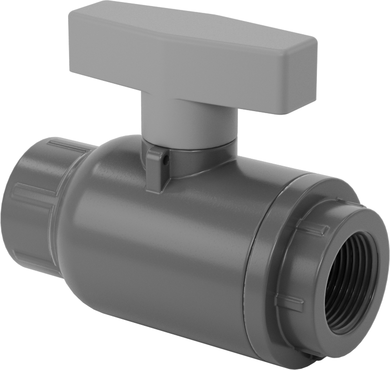 İçme Suyu için PVC Açma/Kapama Vanası, PTFE Yuvası, 3/4 NPT Dişi