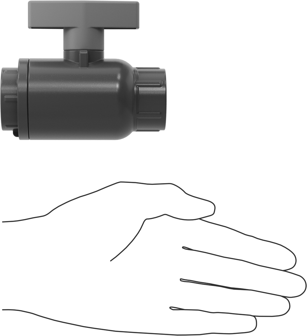 İçme Suyu için PVC Açma/Kapama Vanası, PTFE Yuvası, 3/4 NPT Dişi