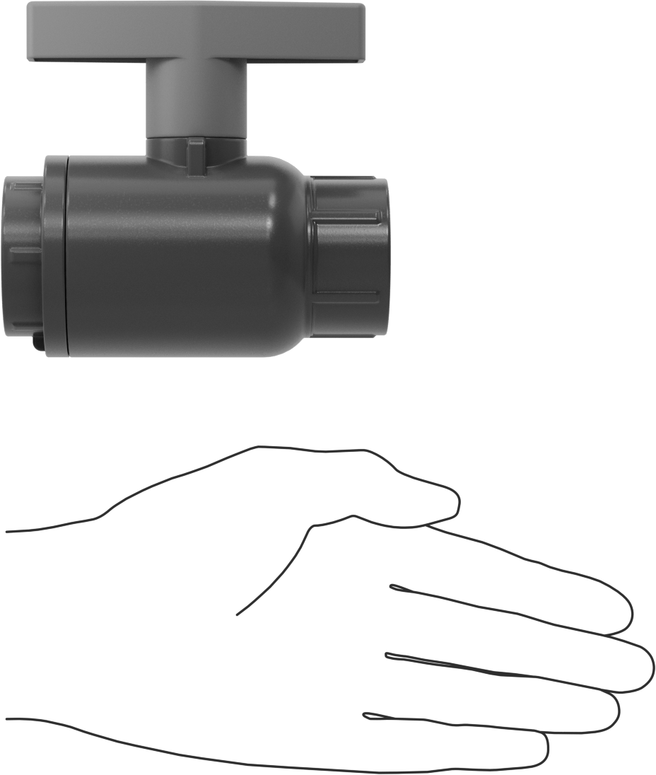 İçme Suyu için PVC Açma/Kapama Vanası, PTFE Yuvası, 1 NPT Dişi