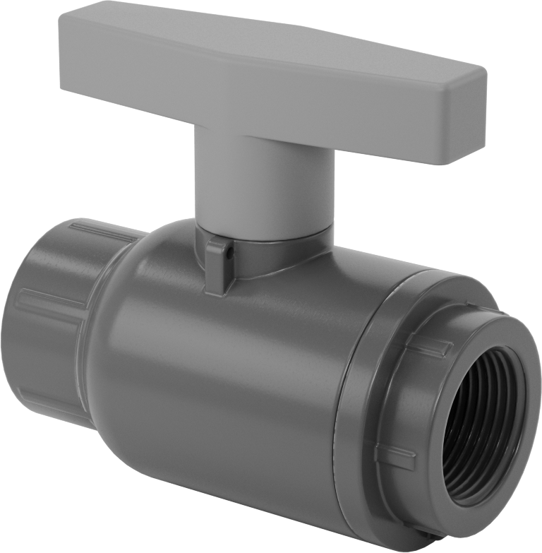 İçme Suyu için PVC Açma/Kapama Vanası, PTFE Yuvası, 1 NPT Dişi