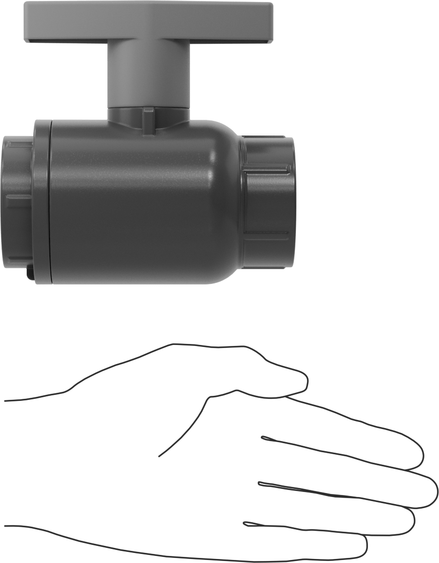 İçme Suyu için PVC Açma/Kapama Vanası, PTFE Yuvası, 1-1/4 NPT Dişi