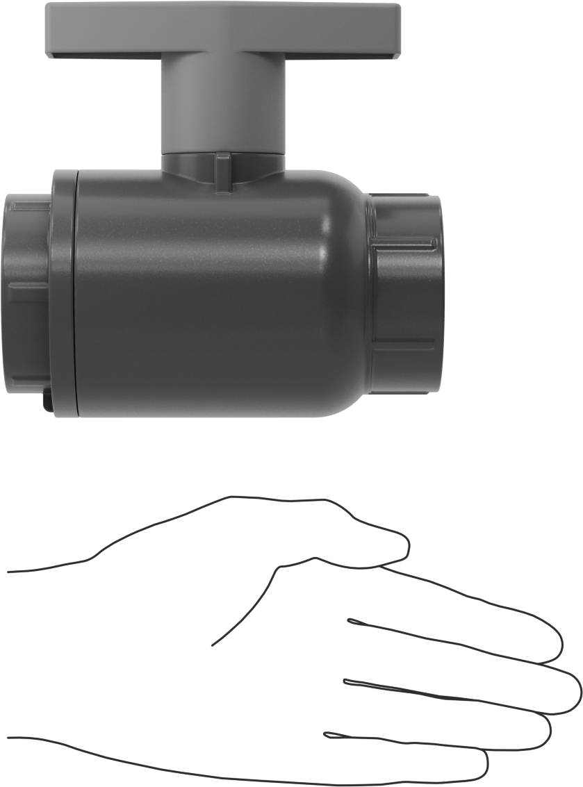 İçme Suyu için PVC Açma/Kapama Vanası, PTFE Yuvası, 1-1/2 NPT Dişi