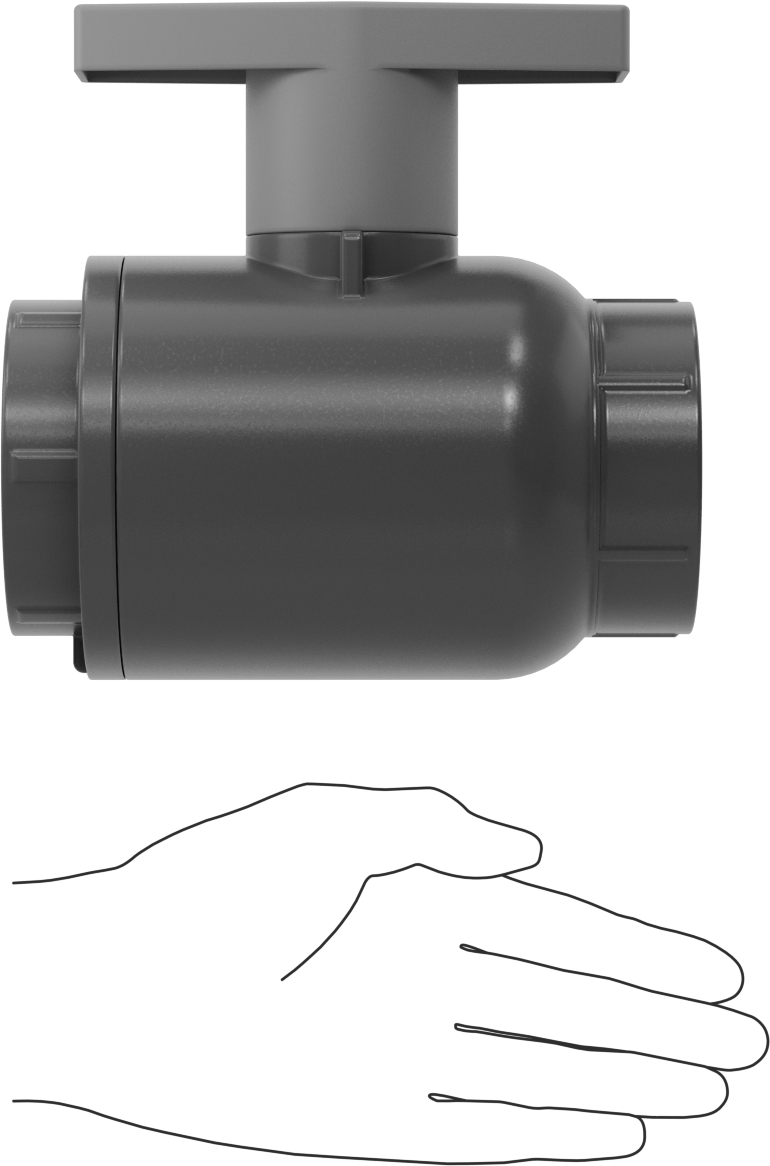 İçme Suyu için PVC Açma/Kapama Vanası, PTFE Yuvası, 2 NPT Dişi