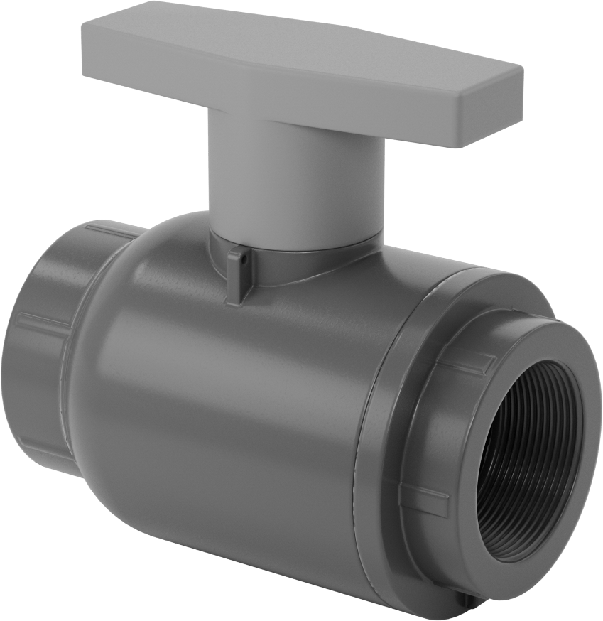 İçme Suyu için PVC Açma/Kapama Vanası, PTFE Yuvası, 2 NPT Dişi