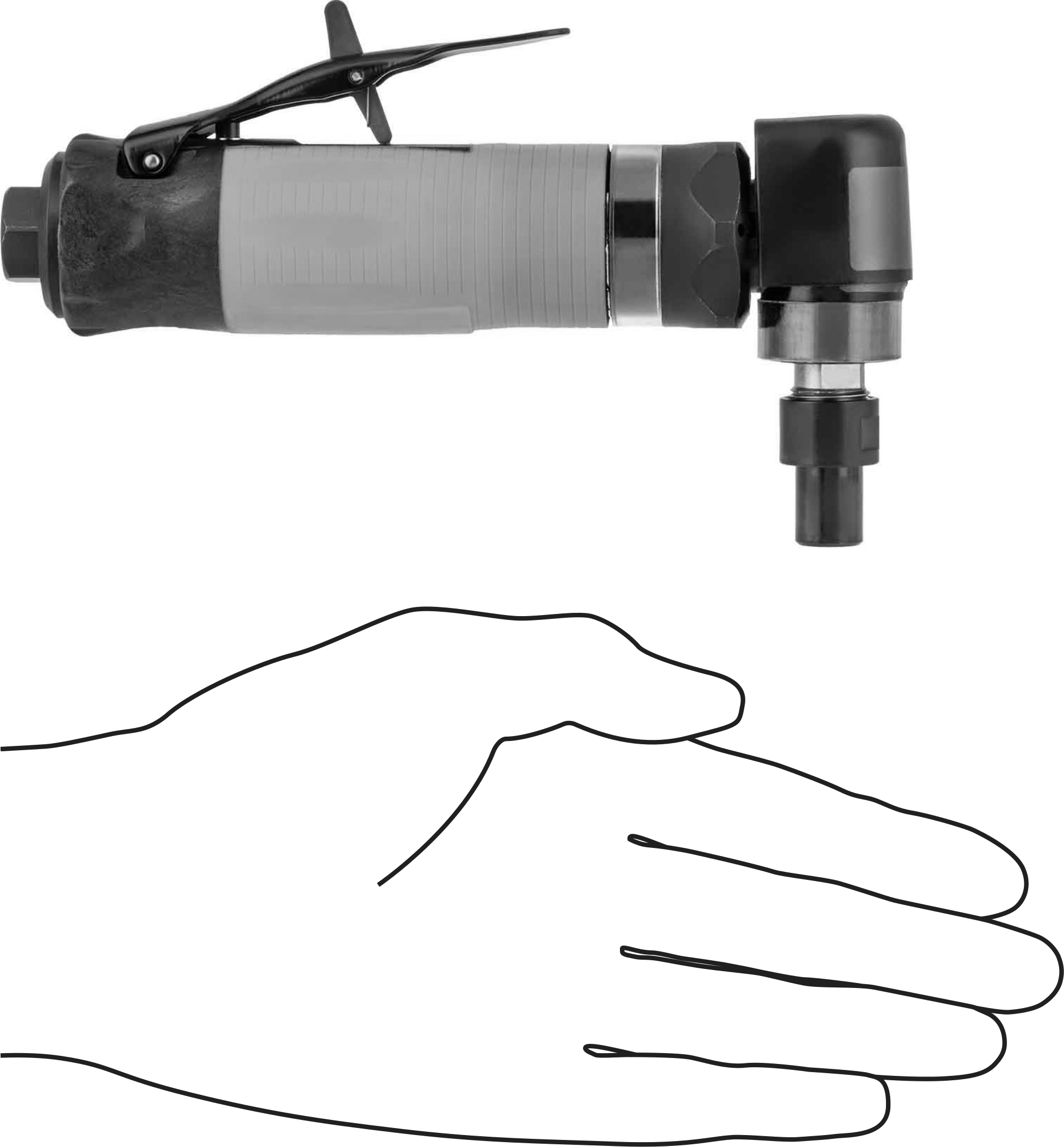Uçlar ve Frezeler için Hava Tahrikli Açılı Taşlama Makinesi, Ağır Hizmet Tipi, Sızdırmaz Rulmanlı, 12000 rpm