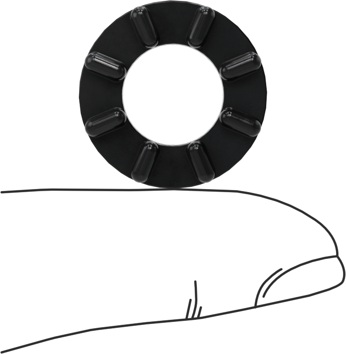 Siyah Neopren Titreşim Sönümleyici Pullar, 0.45" ID, 0.83" OD, 11 lbs. Montaj Başına Kapasite
