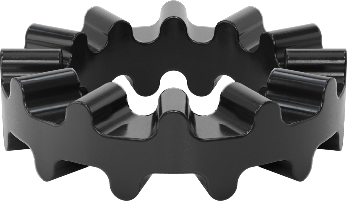 Siyah Neopren Titreşim Sönümleyici Pullar, 1.25" ID, 1.91" OD, 65 lbs. Montaj Başına Kapasite