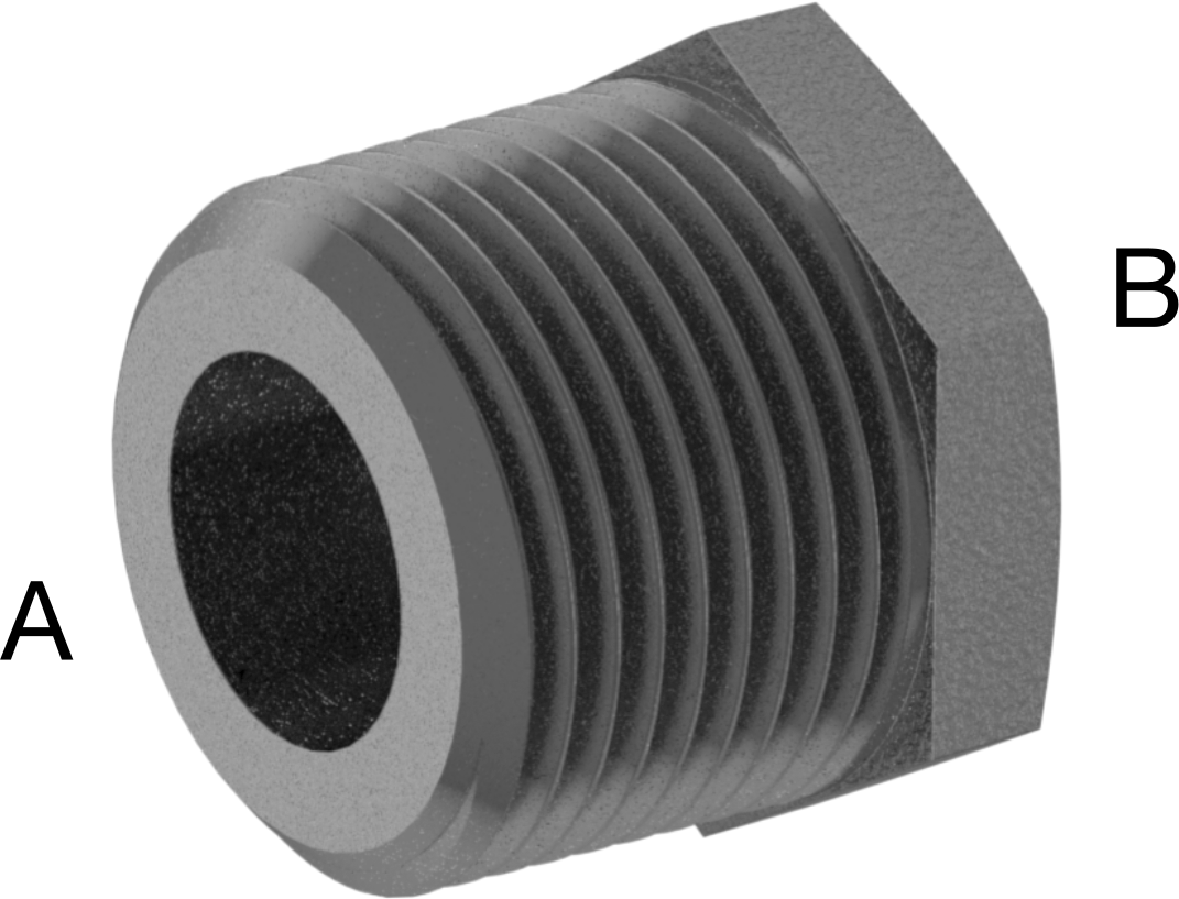 Yüksek Basınçlı Çelik Boru Bağlantı Elemanı, Burç Redüksiyon Adaptörü, 3/4 Erkek x 3/8 Dişi NPT