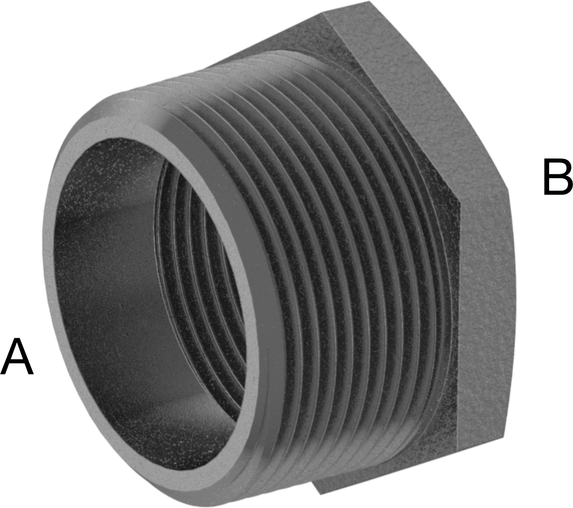 Yüksek Basınçlı Çelik Boru Bağlantı Elemanı, Burç Adaptörü, 1-1/2 Erkek x 1-1/4 Dişi NPT