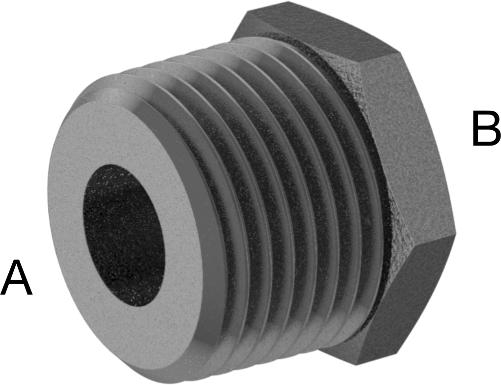 Yüksek Basınçlı Çelik Boru Bağlantı Elemanı, Burç Adaptörü, 1/2 NPT Erkek x 1/8 NPT Dişi