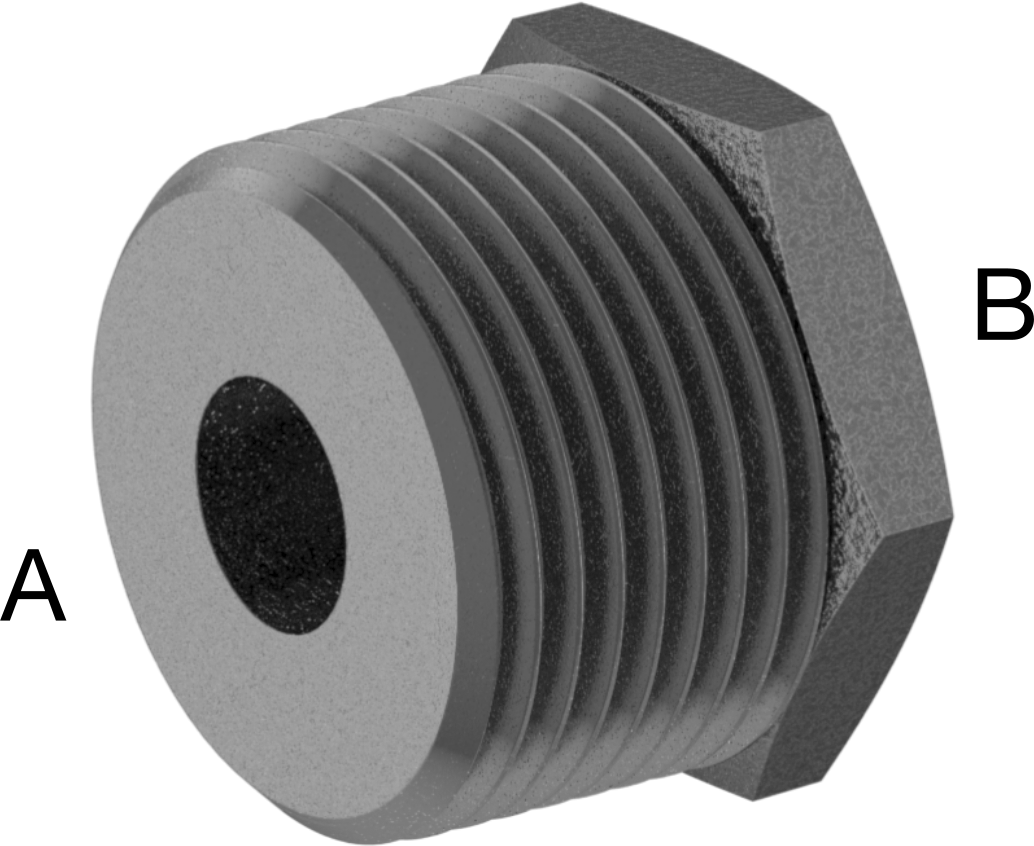 Yüksek Basınçlı Çelik Boru Bağlantı Elemanı, Burç Adaptörü, 3/4 NPT Erkek x 1/8 NPT Dişi