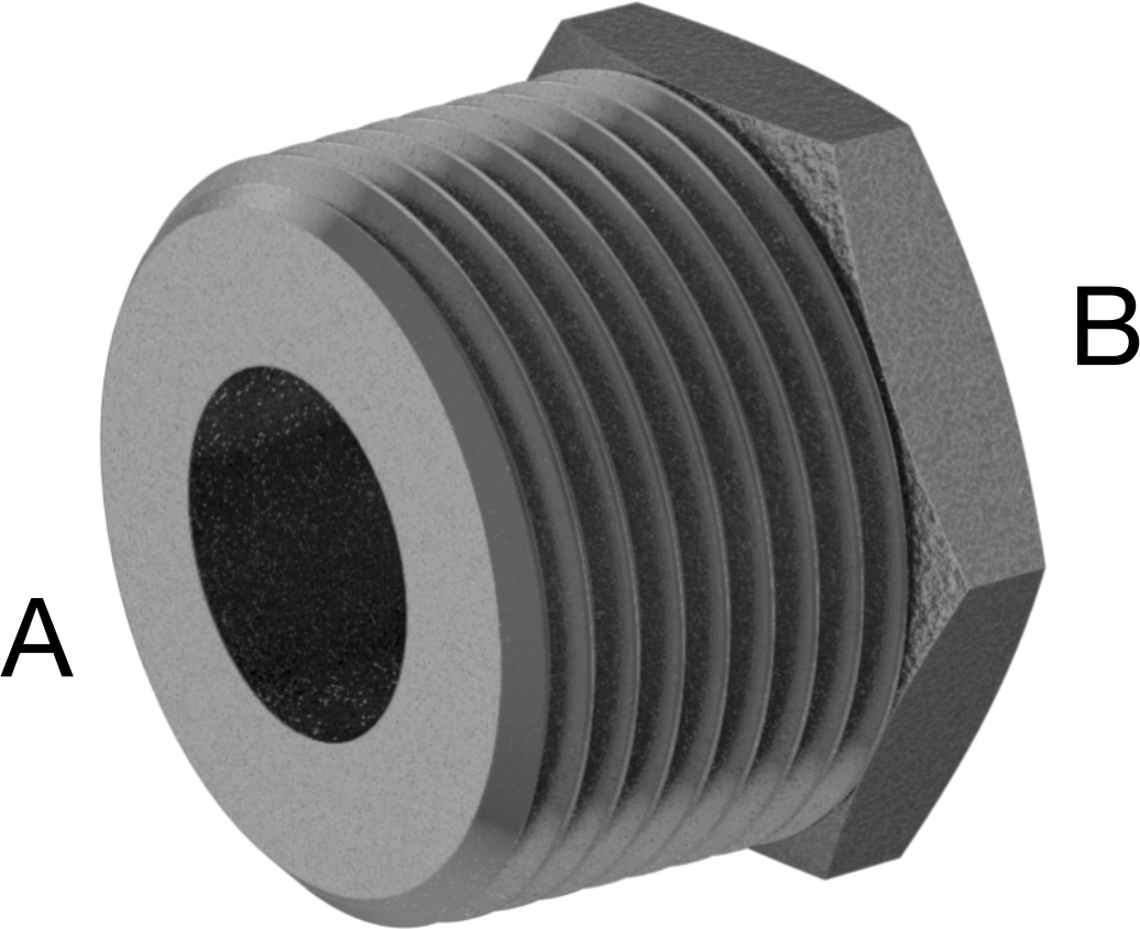 Yüksek Basınçlı Çelik Boru Bağlantı Elemanı, Burç Adaptörü, 3/4 NPT Erkek x 1/4 NPT Dişi