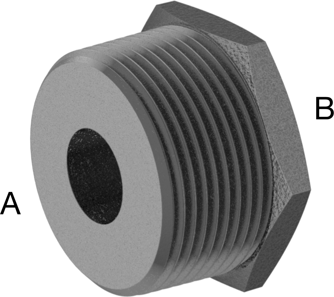 Yüksek Basınçlı Çelik Boru Bağlantı Elemanı, Burç Adaptörü, 1-1/4 NPT Erkek x 3/8 NPT Dişi