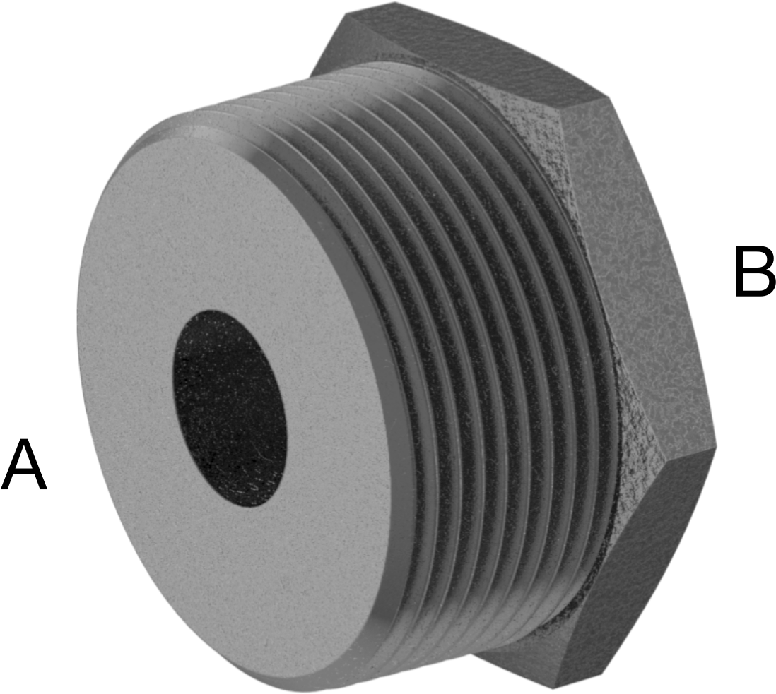 Yüksek Basınçlı Çelik Boru Bağlantı Elemanı, Burç Adaptörü, 1-1/2 NPT Erkek x 3/8 NPT Dişi