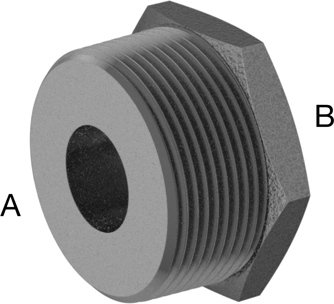 Yüksek Basınçlı Çelik Boru Bağlantı Elemanı, Burç Adaptörü, 1-1/2 NPT Erkek x 1/2 NPT Dişi