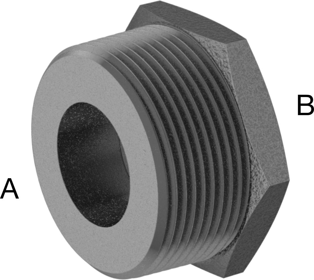 Yüksek Basınçlı Çelik Boru Bağlantı Elemanı, Burç Adaptörü, 1-1/2 NPT Erkek x 3/4 NPT Dişi