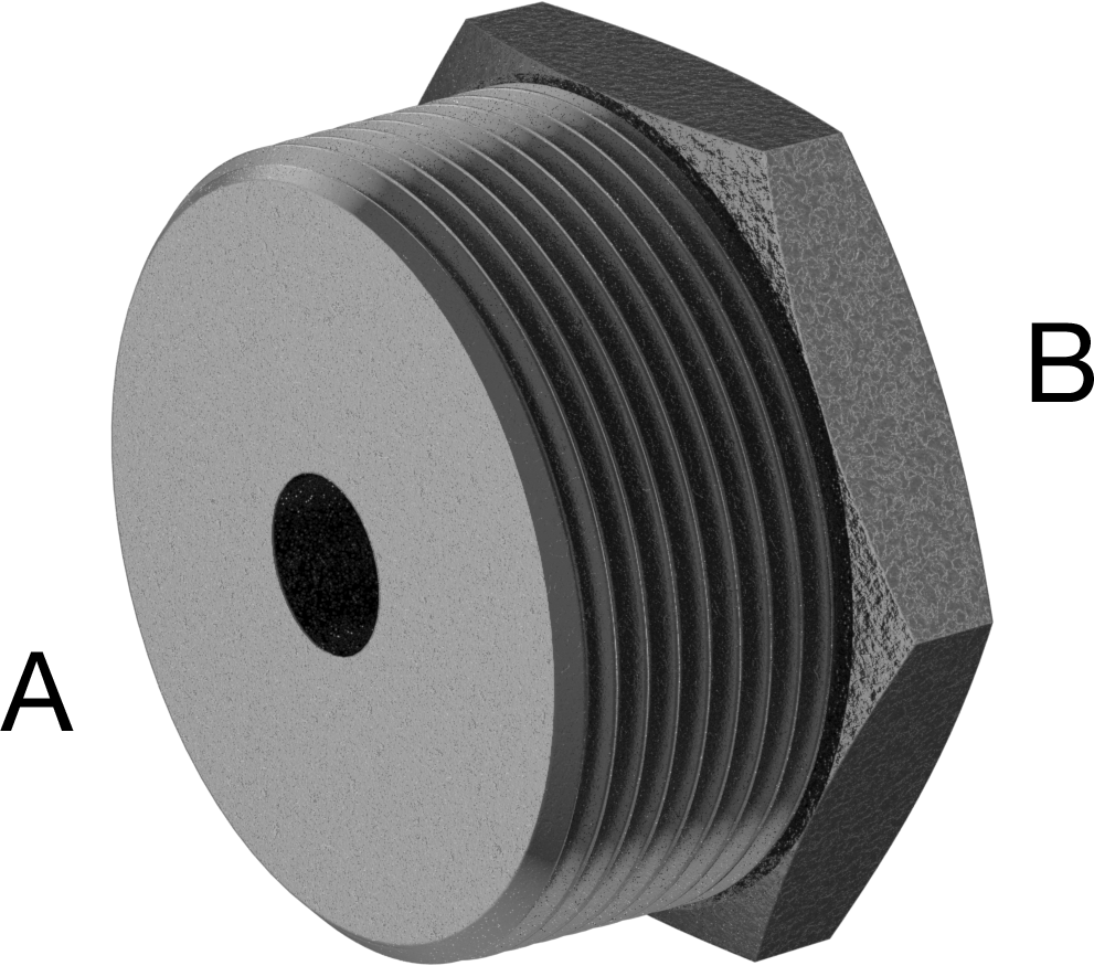 Yüksek Basınçlı Çelik Boru Bağlantı Elemanı, Burç Adaptörü, 2-1/2 NPT Erkek x 3/8 NPT Dişi