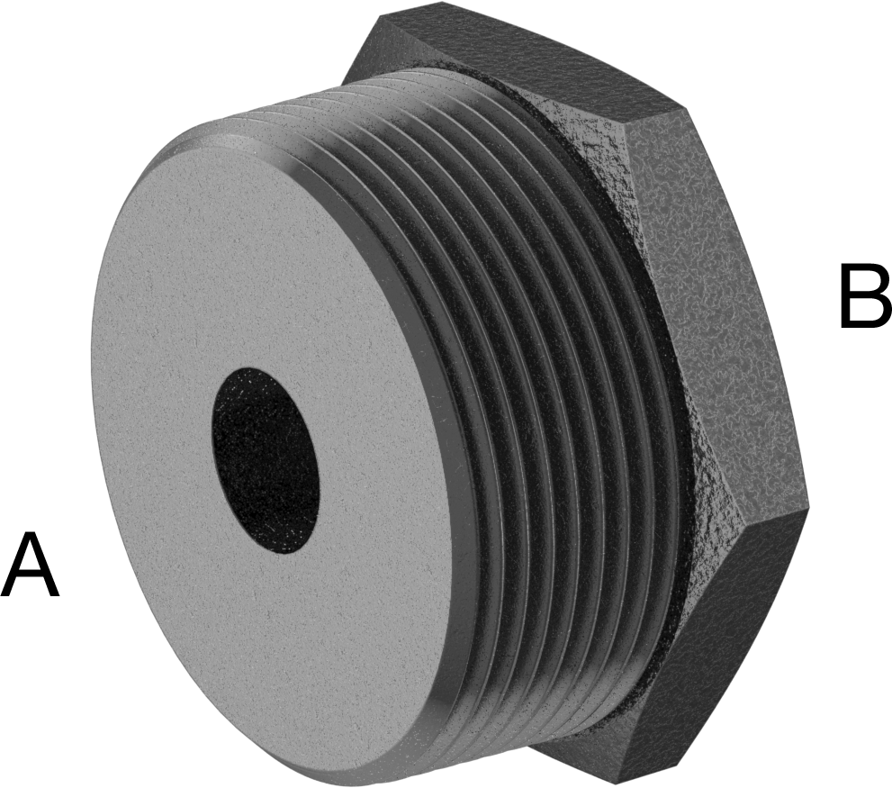 Yüksek Basınçlı Çelik Boru Bağlantı Elemanı, Burç Adaptörü, 2-1/2 NPT Erkek x 1/2 NPT Dişi