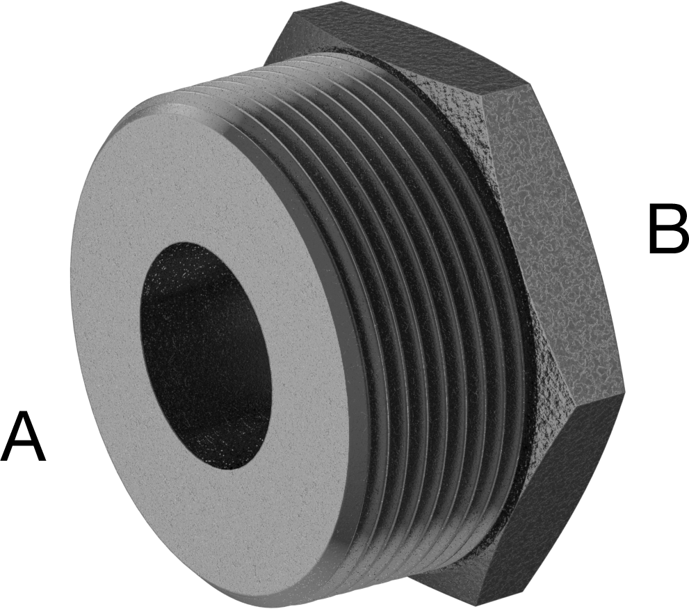 Yüksek Basınçlı Çelik Boru Bağlantı Elemanı, Burç Adaptörü, 2-1/2 NPT Erkek x 1 NPT Dişi