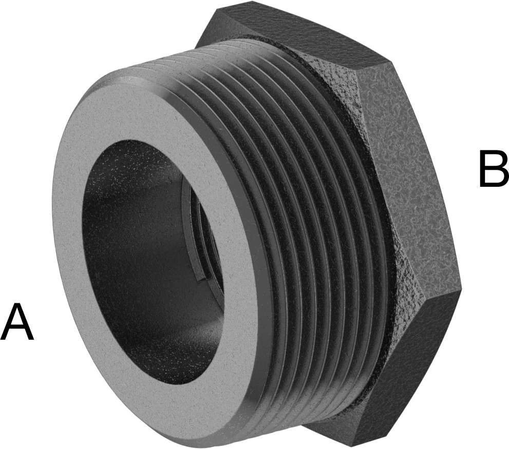 Yüksek Basınçlı Çelik Boru Bağlantı Elemanı, Burç Adaptörü, 2-1/2 NPT Erkek x 1-1/2 NPT Dişi