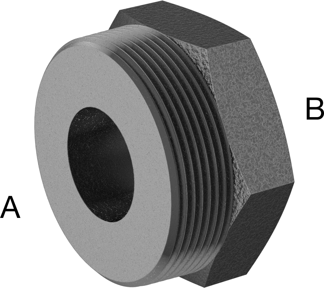 Yüksek Basınçlı Çelik Boru Bağlantı Elemanı, Burç Adaptörü, 3 NPT Erkek x 1-1/4 NPT Dişi
