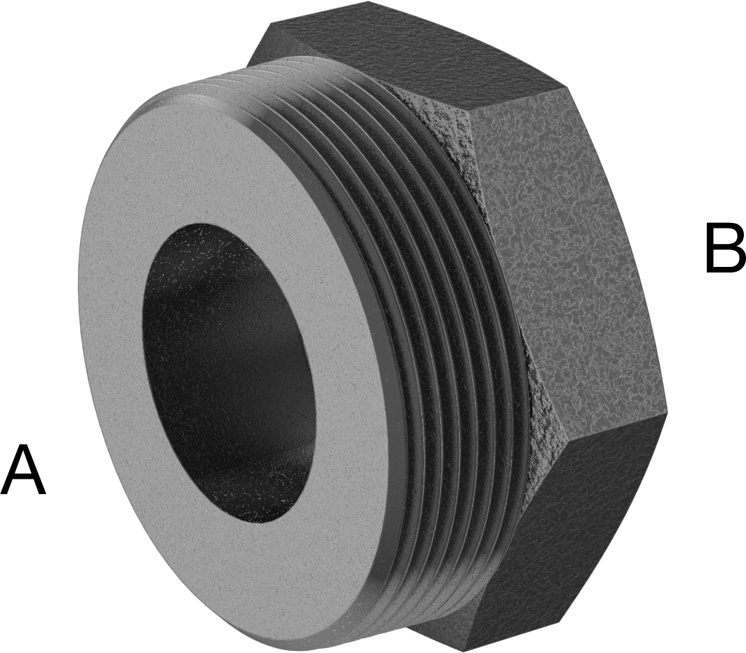 Yüksek Basınçlı Çelik Boru Bağlantı Elemanı, Burç Adaptörü, 3 NPT Erkek x 1-1/2 NPT Dişi