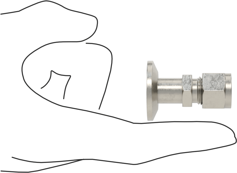 Hızlı Kelepçeli Yüksek Vakum Bağlantı Parçası, Paslanmaz Çelik Boru için, 3/4“ Dış Çap x 3/8” Yor-Lok Dış Çap için Adaptör