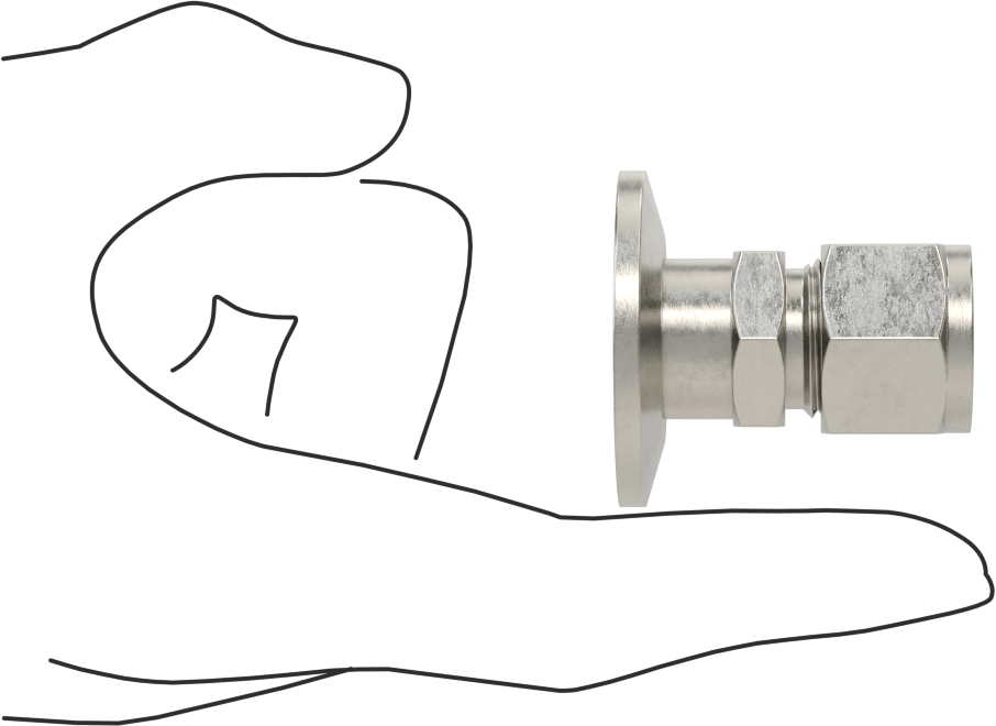 Hızlı Kelepçeli Yüksek Vakum Bağlantı Parçası, Paslanmaz Çelik Boru için, 1“ Dış Çap x 1/2” Yor-Lok Dış Çap için Adaptör