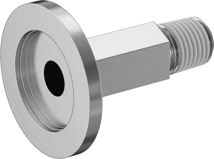 Hızlı Kelepçeli Yüksek Vakum Bağlantı Parçası, Paslanmaz Çelik Boru için, 1" Boru Dış Çapı x 1/4 NPT Erkek için Adaptör