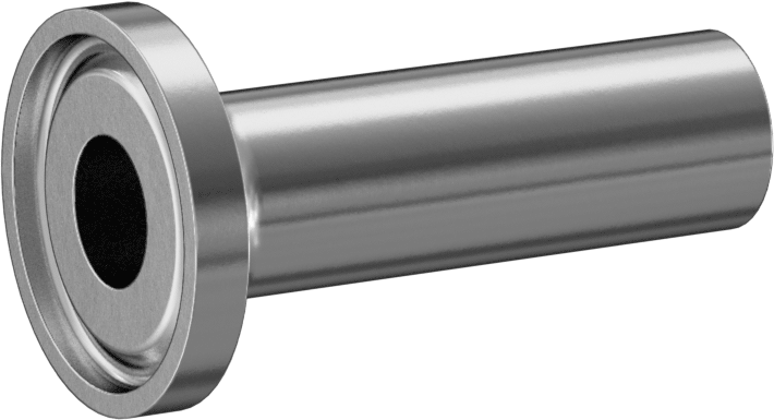 Yüksek Parlaklıkta Hızlı Sıkıştırmalı Sıhhi Boru Bağlantı Elemanı, 1/2" Boru x Alın Kaynağı için 316L Paslanmaz Çelik Adaptör, 1-3/4" Uzunluk